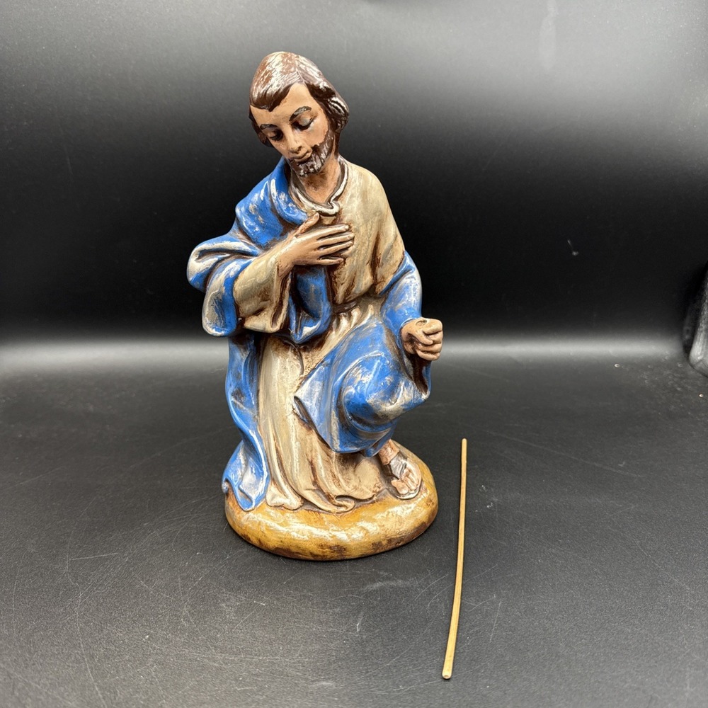 Atlantic Mold Christmas Nativity Set Joseph Or Shepherd Hand Painted Ceramic 9"
